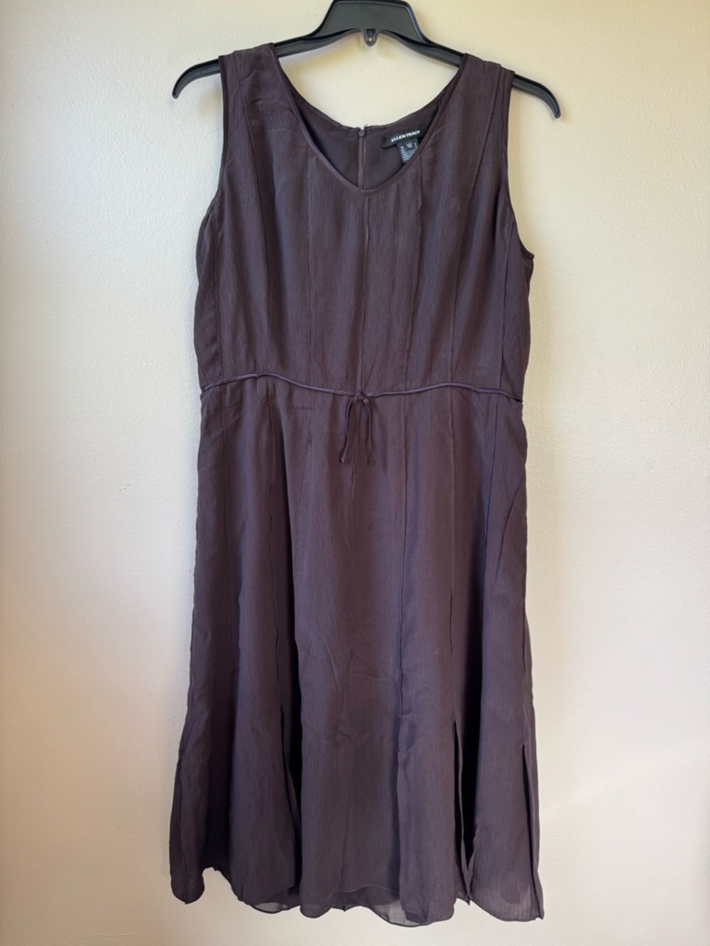 Ellen Tracy Sleeveless Midi Dress in Dark Brown Size 12 (A-98)